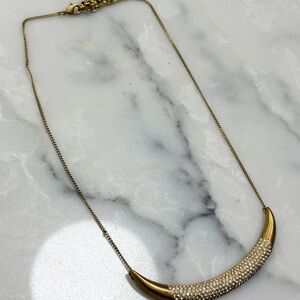 Vince Camuto Gold and White Crescent Necklace